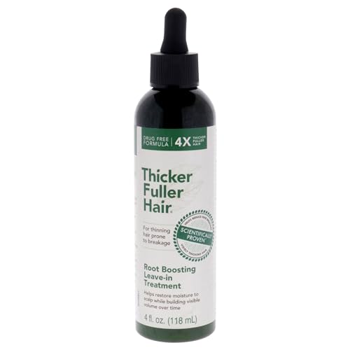 Thicker Fuller Hair Root Boosting Leave-In Treatment - Leave In Hair Treatment - Natural Volume Builder - Moisturizing Scalp Treatment - 4 oz