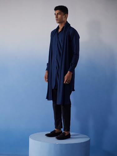Image of VASTRAMAY Men's Net Kurta, Pyjama and Dupatta Set
