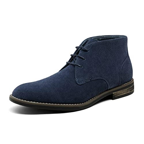 Bruno Marc Men's Navy Casual Suede Leather Chukka Dress Boots Lace Up Desert Boots Size 7.5 M US URBAN-01