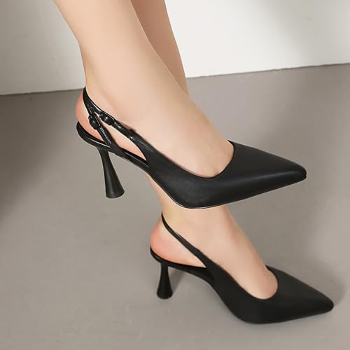 Chaussures à talons bas fermées, escarpins dos nu de fête - 2