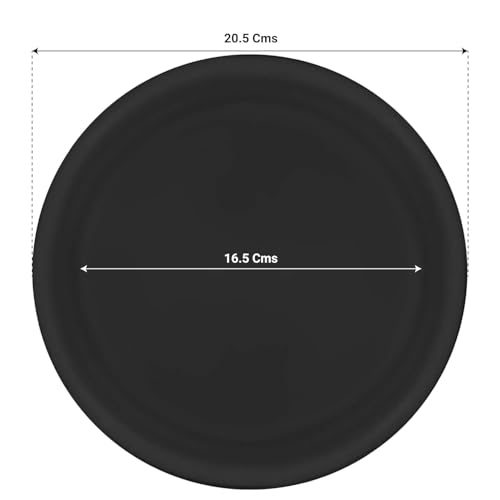 Image of SIGNY Round Bottom Tray(Plate /Saucer) Suitable for 10 Inch Round Plastic Pot - Black - Set of 6 | Heavy Duty Highly Durable Plant Saucer for Indoor Home Decor & Outdoor Balcony Garden (6, 6.4 Black)