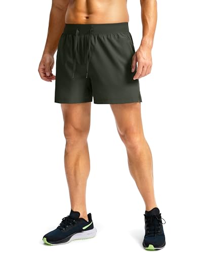 Image of Soothfeel Men's Running Shorts with Zipper Pockets 9 inch / 7 inch / 5 inch Quick Dry Eight Basketball Gym Workout Athletic Shorts