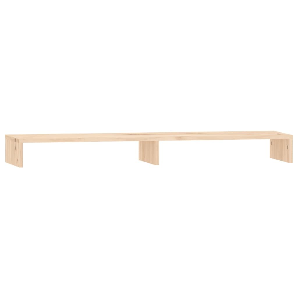 Stojak na monitor z litego drewna sosnowego, 100 x 27 x 10 cm, stabilna nadstawka na biurko z półką, ergonomiczne podwyższenie do komputera, laptopa, notebooka do biura i domowego biura