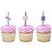 Hello Kitty® Birthday Cake Candles | 6 Birthday Candles for Cake Decorations, Pink & Blue Striped Candles, Cupcake Toppers for Hello Kitty® Party
