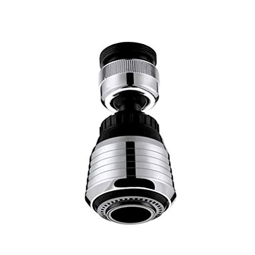 Robinet d'eau extender rotatif 360 noir et argent à aération pour cuisine