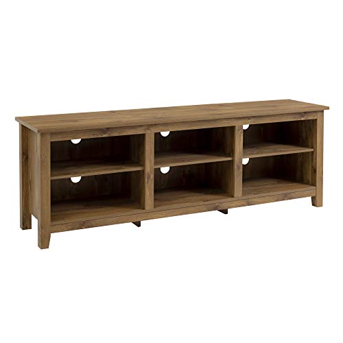 Walker Edison Wren Classic 6 Cubby TV Stand for TVs up to 80 Inches, 70 Inch, Barnwood