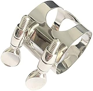 JFDWOPHT Nickel-plated Silver Clarinet Mouthpiece Ligature with Double Screws Suitable for B Flat Clarinet