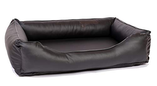 CopcoPet – Hundebett Paco Kunstleder – Schwarz Gr: L ca. 90 x 70 cm