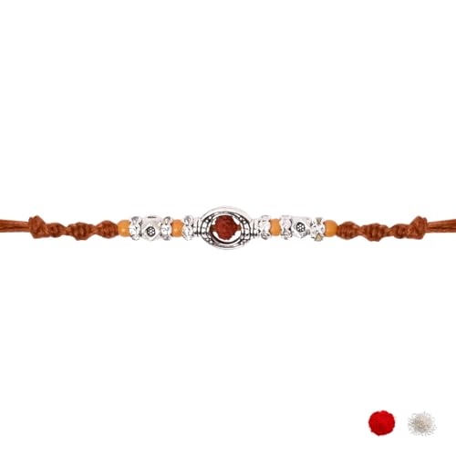 Image of I Jewels Design Rakhi With Roli Chawal & Rakshabandhan Card For Bro /Brother /Bhai