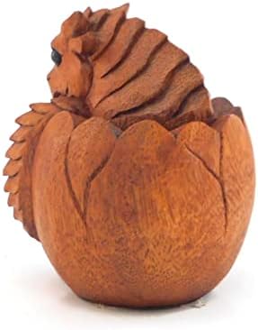 Brave Wings Hand Carved Wooden Dragon ~ Hatchlets Hatchling Hatching Dragon Egg ~ OOAK Ornament Sculpture Figurine Statue Unique Table Decoration Home Decor Gift for Christmas and Birthdays ~ 4773