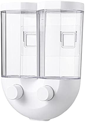 Pamtns Cereal Dispenser Cereal Dispenser Double Dispenser for Cereal Cornflake Dispenser Cereal Dispenser Double Wall Mounted Cereal Dispenser for Storing Cereal Flour Mungo Beans Rice (White)