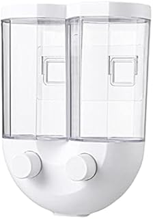 Pamtns Cereal Dispenser Cereal Dispenser Double Dispenser for Cereal Cornflake Dispenser Cereal Dispenser Double Wall Mounted Cereal Dispenser for Storing Cereal Flour Mungo Beans Rice (White)