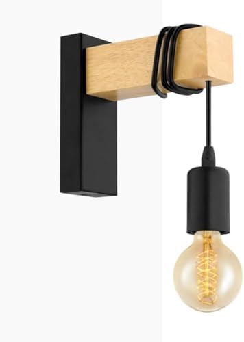 BarcelonaLED Applique murale en bois naturel avec douille suspend...