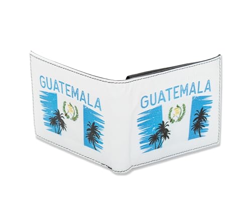 Generic Guatemala Flag Coat of arms Men printed Wallet Real Leather Wallet Cartera Bandera Guatemala, White3