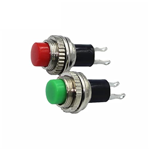 Bouton-poussoir vert 10mm momentané avec filetage supérieur haute résistance