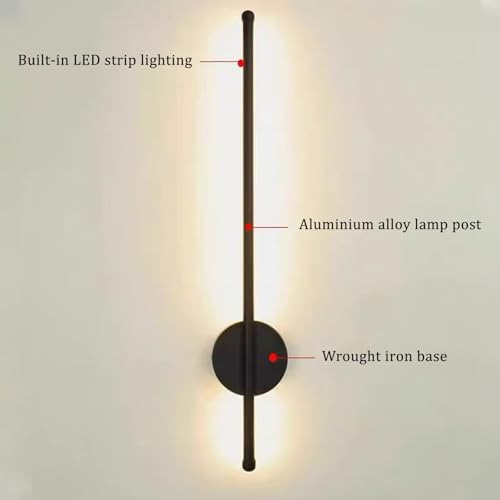 LED interior apliques de pared con mando a distancia regulable larga lampara dorada de 80cm 4