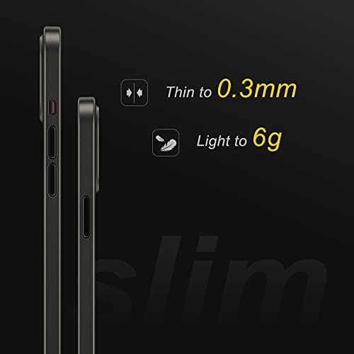 memumi Case for iPhone 13 mini, Ultra Slim 0.3 mm Case for iPhone 13 mini, Matte Finish Extra Thin Case, Anti-Scratch and Fingerprint Resistant Case -Transparent Black (5.4 '' 2021)