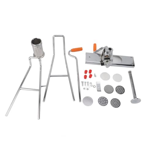 Máquina para hacer pasta manual, acero inoxidable con diseño estable de cuatro patas, prensadora de fideos ajustable para uso doméstico - Fácil operación sin electricidad, ideal