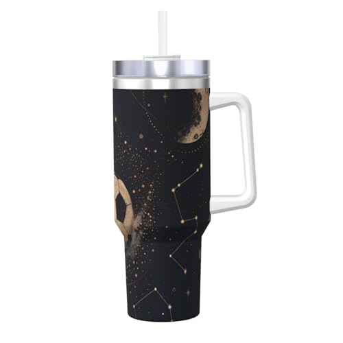 Taza de viaje Vintage Star Soccer de 40 oz ideal para el coche y el trabajo 2