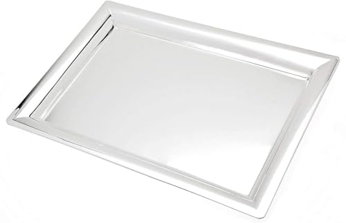 Le'raze Elegant Mirrored Rectangular Silver Tray...