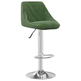 Vopese Barhocker Dunkelgrün Samt & verchromter Stahl, höhenverstellbar, drehbar Model335297