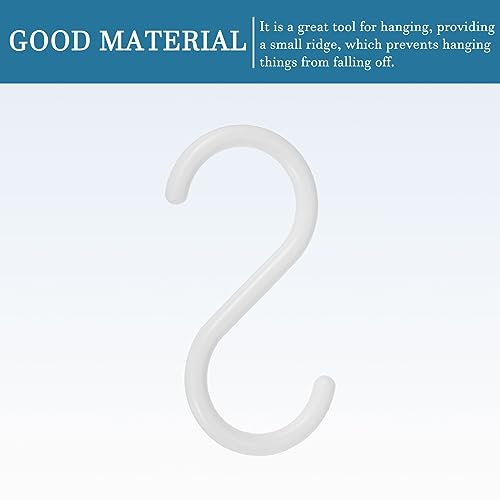 QUARKZMAN S Aufhängehaken x 5Stk. Plastik S-Form Aufhänger für Küchenutensilien, Gartenpflanzentöpfe, Weiß