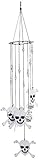 Spoontiques Skull and Crossbones Wind Chime - Outdoor Garden Décor - Decorative Chimes for Yard, Garden, Backyard and Patio Decoration