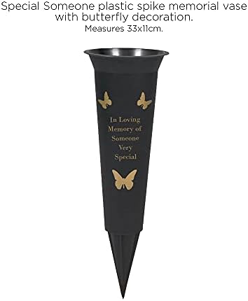 Grave Flower Holders/Memorial Vases Ornaments - Personalised, Plastic Grave Decorations and Memorial Gifts Engraved with Funeral Verses for your Loved Ones; 1 Spike/Package (Someone Special)