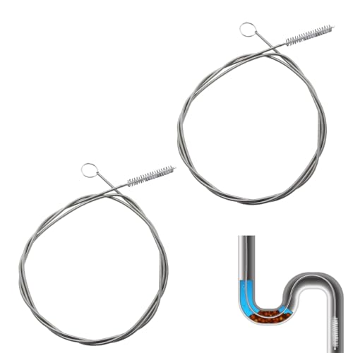 2 PCS Drain Snake Drain Unblocker Tools Sink Unblocker Tool Long Tube Cleaning Brushes Pipe Cleaners 1.5M Long Pipe Cleaner Flexible Refrigerator Drain Hole Used For Kitchen Drain Pipe Cleaning Brush