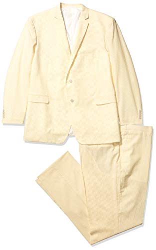 U.S. Polo Assn. Men's Big and Tall Cotton Suit, Seersucker Yellow/White, 50 Regular