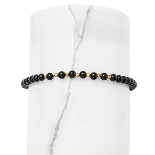 Ross-Simons 4-4.5mm Onyx Bead Bracelet in 10kt Yellow Gold3