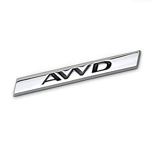 PT-Decors Metal AWD Etiqueta engomada del Coche Emblema Insignia de Plata para Auto Guardabarros Laterales del Coche Ventana Bumper Boot Trunk Exterior Decal (AWD) Cover