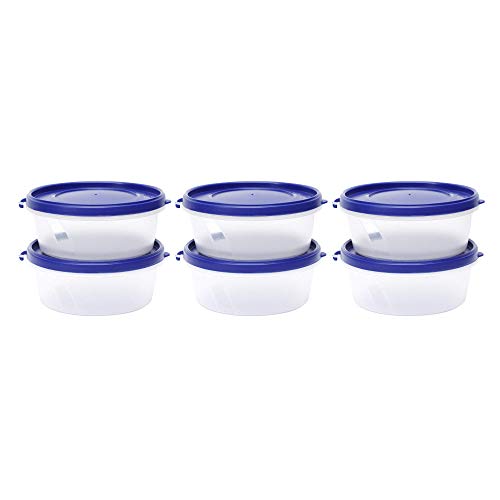 Image of Cutting EDGE 500ml Nesterware Food Storage Container Set of 6 for Pulses, Sugar, Tea, Cereals, Travelling, Spices, Office, Lunch Box (Dark Blue)