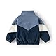 Volunboy Baby Jungen Polarfleece Jacken Durchgängigem Reißverschluss Pullover Fleecejacke Wintermantel mit Taschen(Patchwork Marineblau,2-3 Jahre,Größe 100)