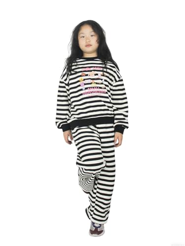 Girls 2 Piece Outfits Tracksuits Crewneck Cute Sweatshirt and Sweatpants Clothing Sets Sweatsuit Set2