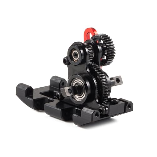 CobraCrawler SCX24 Transmission,Aluminium NOD-24 Transmission for SCX24 Custom Build 1/24 RC Crawler Comp Rigs (Black Without Upper Link mounts)