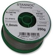 STANNOL 574413 SOLDER WIRE, KS100, 1.0MM, 250G