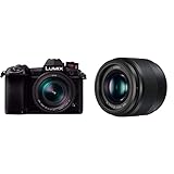 Panasonic LUMIX DC-G9LEG-K Systemkamera mit LEICA 12-60mm/F2.8-4.0(20MP, dualer Bildstabilisator, OLED Sucher, Kälte-/ Staub- & Spritzwasserschutz) & Lumix 25 mm F1.7|H-H025E-K Prime Objektiv, Schwarz