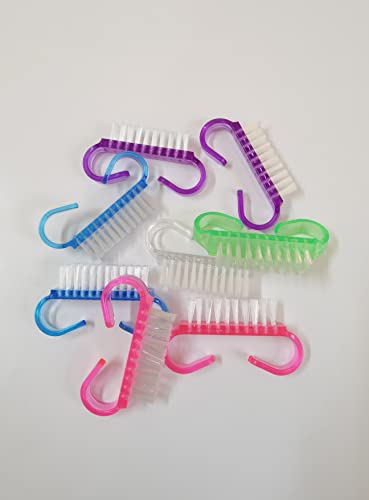Ensiy 50Pcs Nail Horn Brush Plastic Handle Brush Nail Cleaning Brush Durable Cleaner Scrubbing Tool Remove Dust Brush Personal Nail Care #TOP2