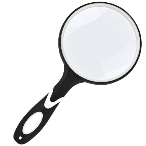 Lente D’Ingrandimento Manuale Vetro Reale Bianca con Impugnatura Antiscivolo per