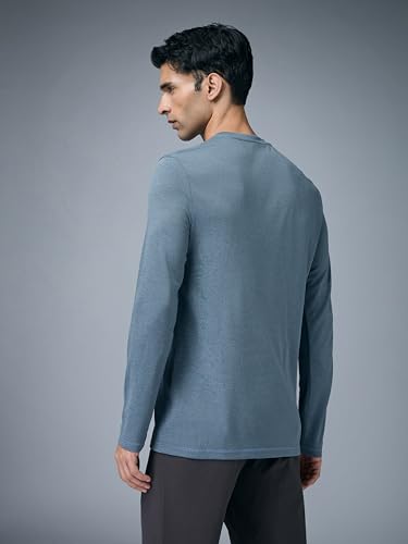 Image of TECHNOSPORT Men's Slim Fit Full Sleeve Round Neck T-Shirt, Double Cool Quick Dry Moisture Wicking Stretchable Sports Gym and Casual Wear