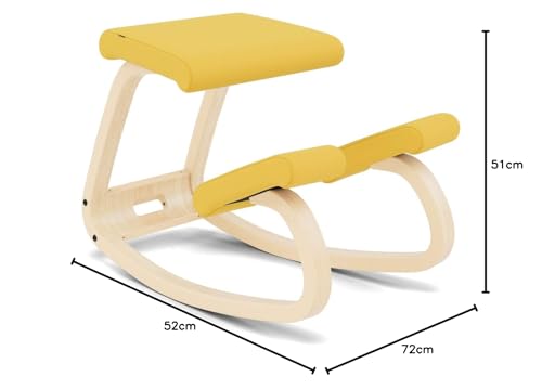 Varier Variable, L'originale sedia kneeling, Design by Peter Opsvik - Natur/Giallo