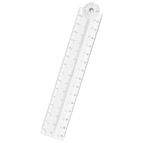 LICQIC 1 Pcs Folding Ruler, Fold Up Ruler 30cm, Foldable Plastic Rulerfor for School, Office, Student, Kids, Teacher (Transparent)