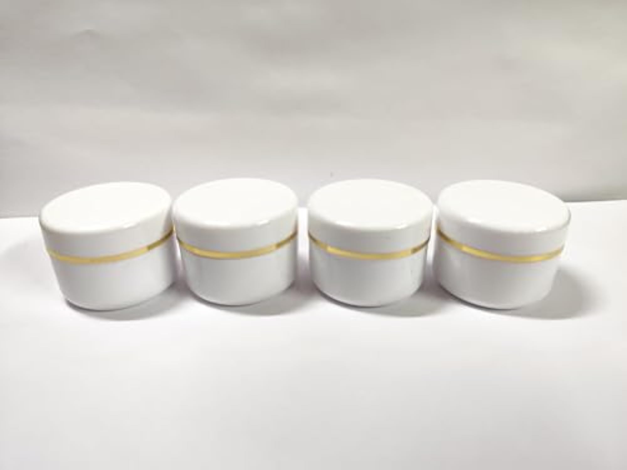 Empty Plastic White Cosmetic Jar Container, Pack of 12