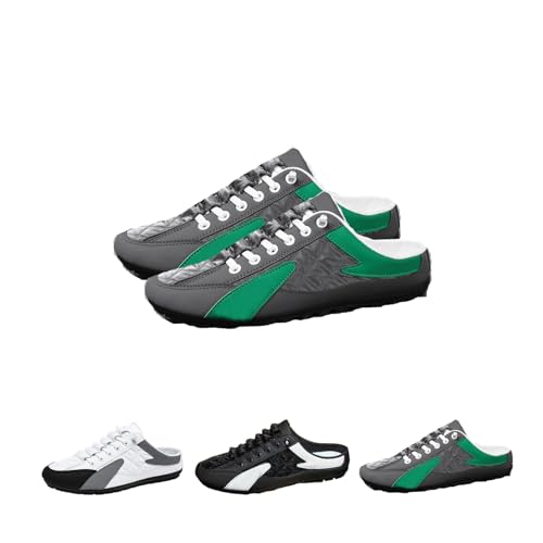 Men's Slip on Mule Sneakers Men's Backless Closed Toe Drag Soft Flat Shoes with Lightweight Sole, Trendy Sneakers for Work, Driving