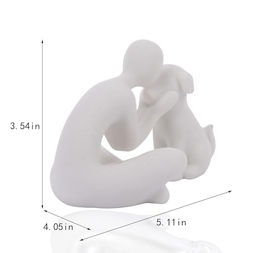 Figura Decorativa Hombre y Perro Resina 5.11 in miniatura 3