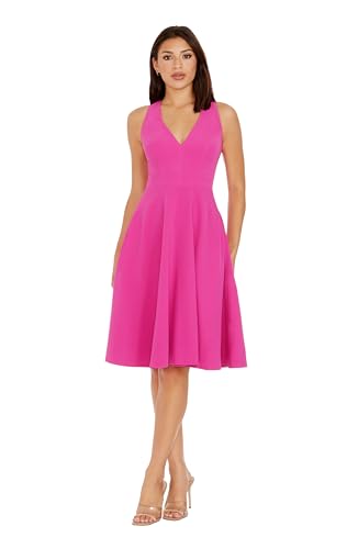 Image of Dress the Population Women's Catalina Solid Sleeveless Fit & Flare Midi Dress