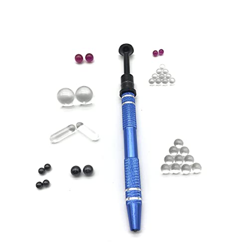 Terp Pearls Set Including 4mm 6mm 11.8mm Quartz Pearls& Ruby Pearls SIC Pearls 6x15mm Quartz Pills Insert with Pick-Up Tool 4 Prongs Diamond Claw(32 Pack Pearls&2 Pack Pills with Pick-Up Tool)