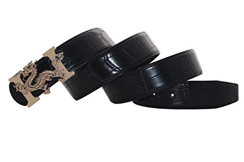 Real Leather Alligator Crocodile Pattern Belts For Men With Removeable Letter Dragon Buckle Plus Size Waist Belt3