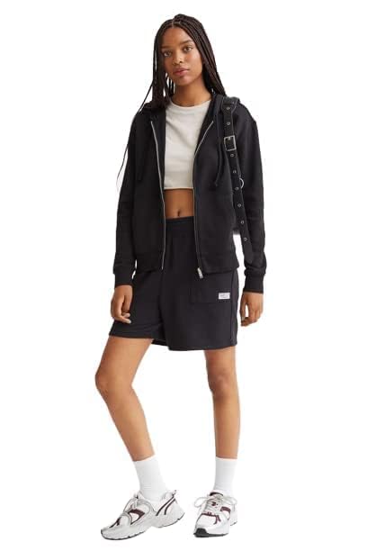 Image of Long Black Hoodie for Women Hooded Winter Wear Jacket
